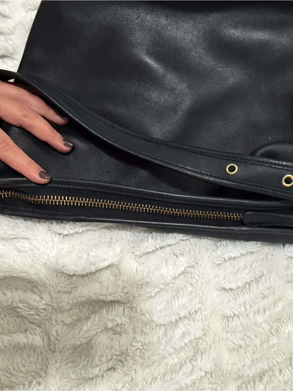 Vintage Coach duffel sac Black Leather Shoulder Bag